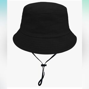 Summer Cotton‎ Fisherman Hat Unisex UV Protection Brim Sun Hat Wind Cord Adjust
